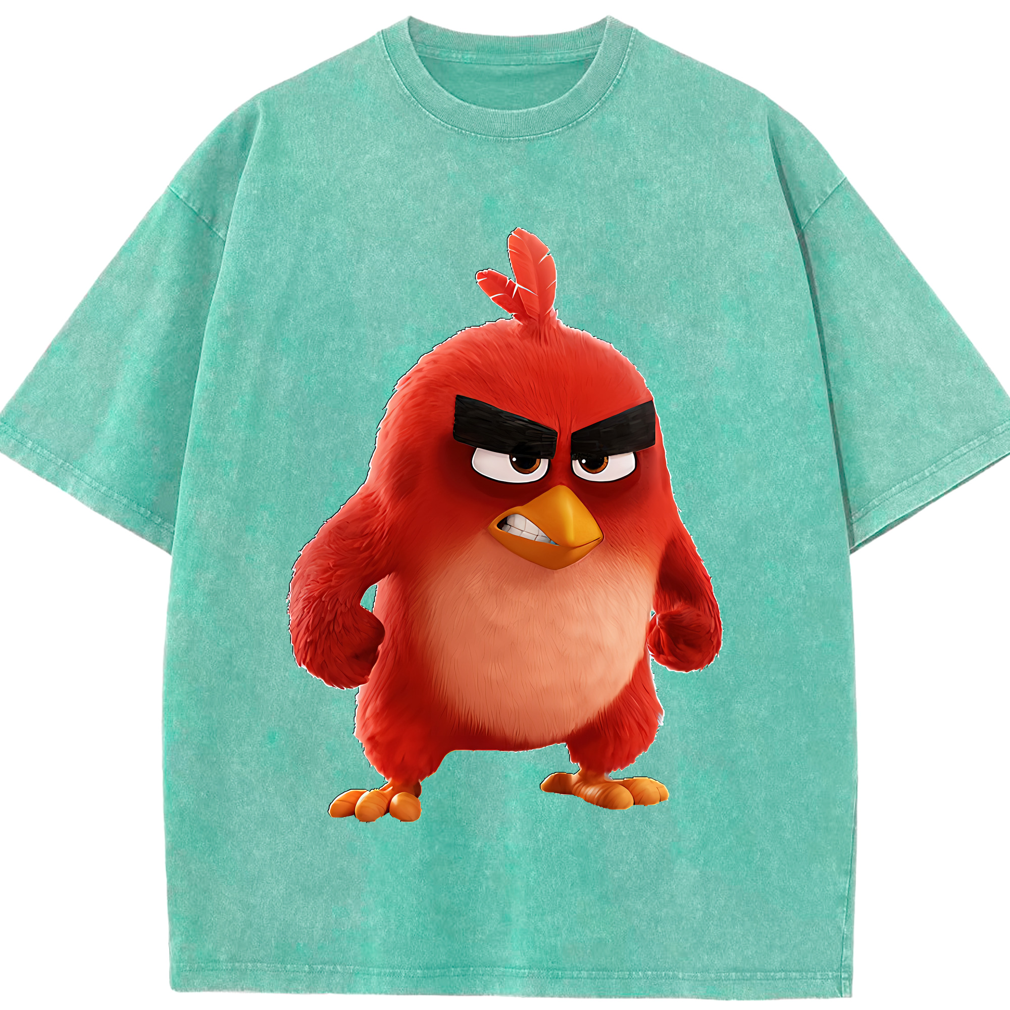（画像用） Angry Birds アングリーバード 綿100% ヴィンテージ風 半袖Tシャツ（フロントプリント）
